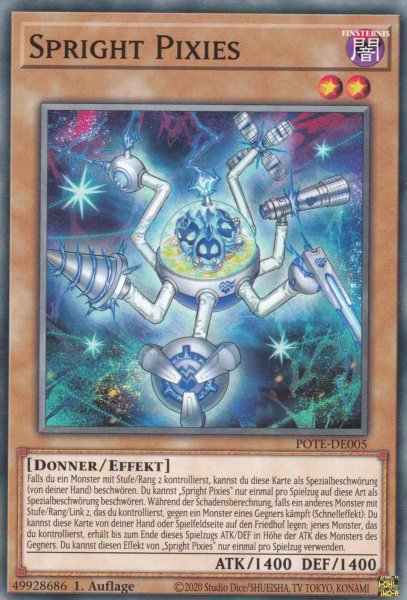 Spright Pixies POTE-DE005 ist in Common Yu-Gi-Oh Karte aus Power of the Elements 1.Auflage