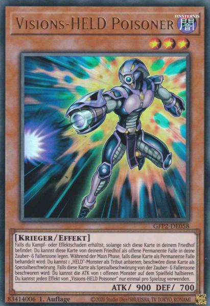 Visions-HELD Poisoner GFP2-DE058 ist in Ultra Rare Yu-Gi-Oh Karte aus Ghosts from the Past The 2nd Haunting 1.Auflage