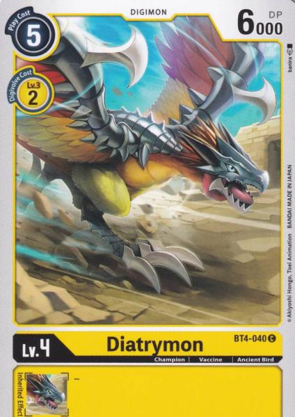 Diatrymon BT4-040 ist in Common. Die Digimon Karte ist aus Great Legend BT04 