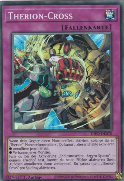 Therion-Cross DIFO-DE070 ist in Super Rare Yu-Gi-Oh Karte aus Dimension Force 1.Auflage