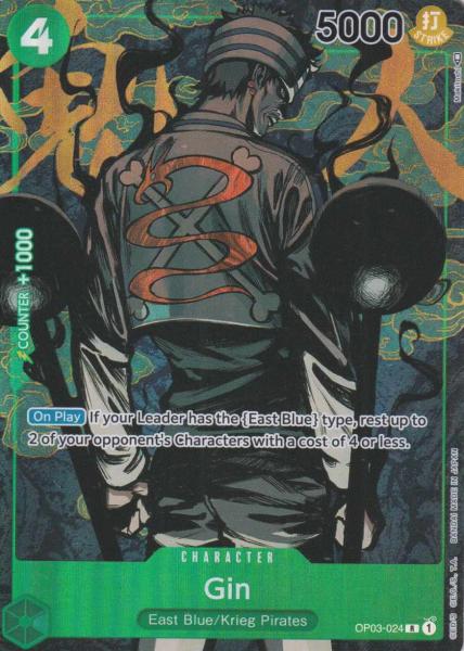 Gin (Parallel) OP03-024 ist in Rare. Die One Piece Karte ist aus Pillars of Strength OP-03 in Parallel Alternative Art.