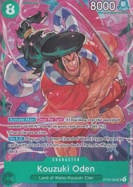 Kouzuki Oden (Parallel) OP02-030 ist in Super Rare. Die One Piece Karte ist aus Paramount War OP-02 in Parallel Alternative Art.