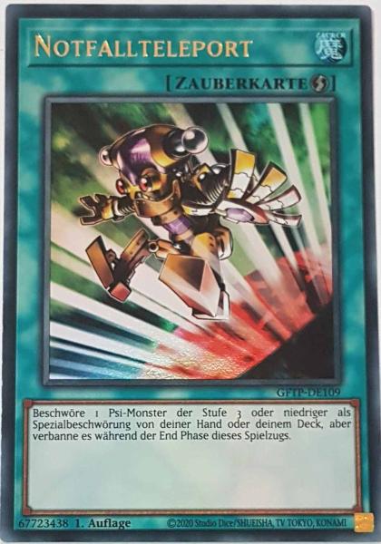Notfallteleport GFTP-DE109 ist in Ultra Rare Yu-Gi-Oh Karte aus Ghost From The Past 1.Auflage