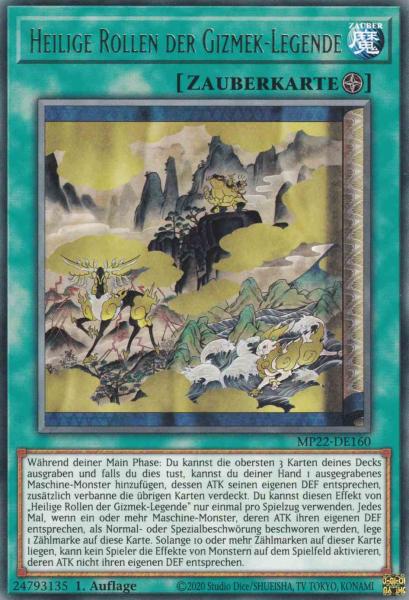 Heilige Rollen der Gizmek-Legende MP22-DE160 ist in Rare Yu-Gi-Oh Karte aus Tin of the Pharaoh’s Gods 1.Auflage