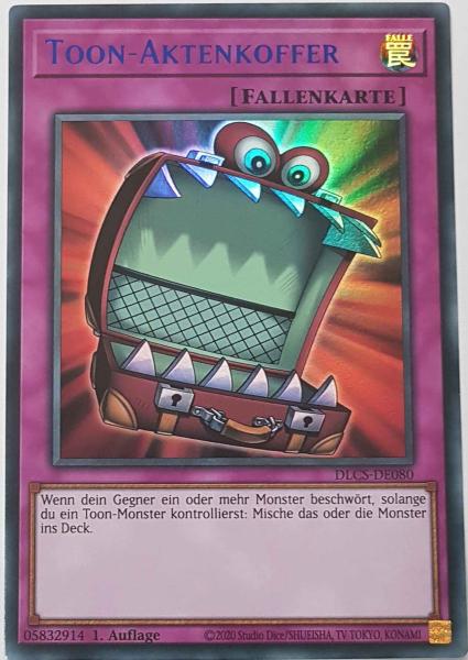 Toon-Aktenkoffer (blau) DLCS-DE080-B ist in Colorful Ultra Rare Yu-Gi-Oh Karte aus Dragons of Legend The Complete Series 1.Auflage