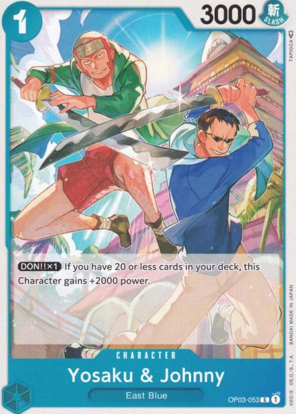 Yosaku & Johnny OP03-053 ist in Common. Die One Piece Karte ist aus Pillars of Strength OP-03 in Normal Art.