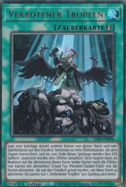 Verbotener Tropfen LED9-DE056 ist in Ultra Rare Yu-Gi-Oh Karte aus Legendary Duelists Duels from the Deep 1.Auflage