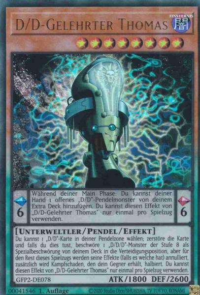 D/D-Gelehrter Thomas GFP2-DE078 ist in Ultra Rare Yu-Gi-Oh Karte aus Ghosts from the Past The 2nd Haunting 1.Auflage