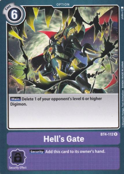 Hell’s Gate BT4-112 ist in Rare. Die Digimon Karte ist aus Great Legend BT04 