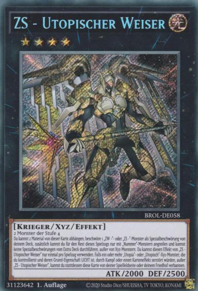 ZS - Utopischer Weiser BROL-DE058 ist in Secret Rare Yu-Gi-Oh Karte aus Brothers of Legend 1.Auflage
