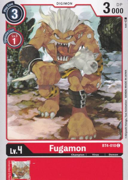 Fugamon BT4-010 ist in Common. Die Digimon Karte ist aus Great Legend BT04 