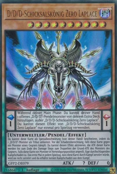 D/D/D-Schicksalskönig Zero Laplace GFP2-DE079 ist in Ultra Rare Yu-Gi-Oh Karte aus Ghosts from the Past The 2nd Haunting 1.Auflage