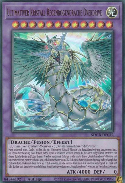 Ultimativer Kristall-Regenbogendrache Overdrive SDCB-DE042 ist in Ultra Rare Yu-Gi-Oh Karte aus Structure Deck: Legend of the Crystal Beasts 1.Auflage