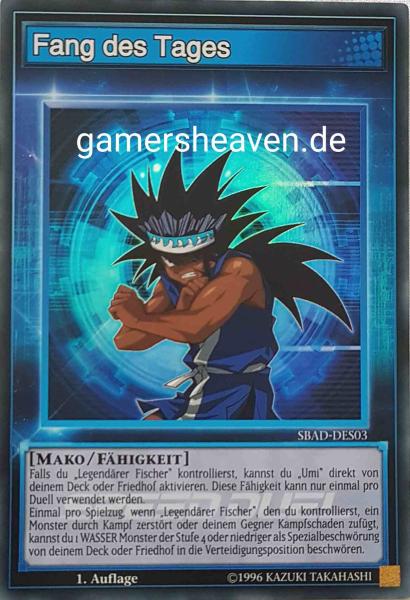 Fang der Tages SBAD-DES03 ist in Super Rare Yu-Gi-Oh Karte aus Speed Duel Attack from the Deep 1. Auflage