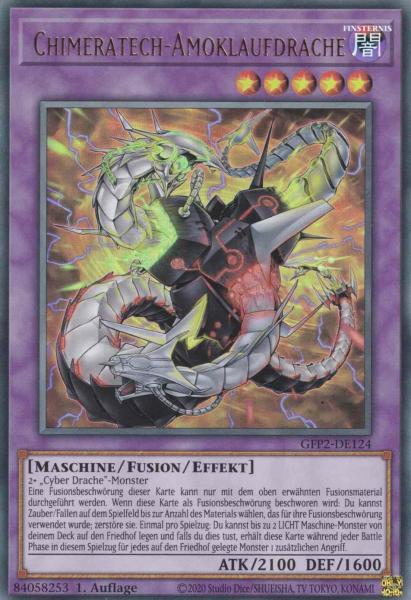 Chimeratech-Amoklaufdrache GFP2-DE124 ist in Ultra Rare Yu-Gi-Oh Karte aus Ghosts from the Past The 2nd Haunting 1.Auflage