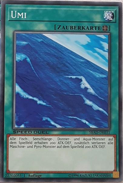 Umi SBAD-DE031 ist in Common Yu-Gi-Oh Karte aus Speed Duel Attack from the Deep 1. Auflage