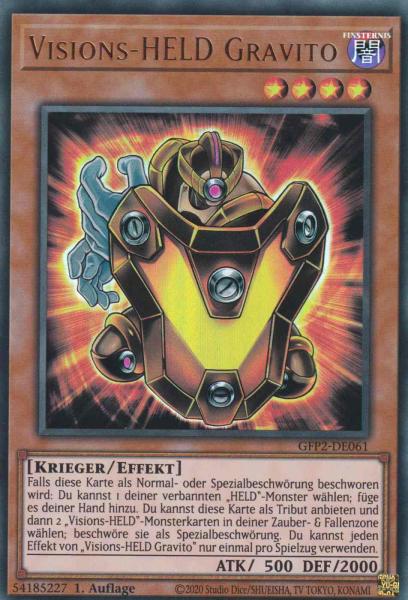 Visions-HELD Gravito GFP2-DE061 ist in Ultra Rare Yu-Gi-Oh Karte aus Ghosts from the Past The 2nd Haunting 1.Auflage