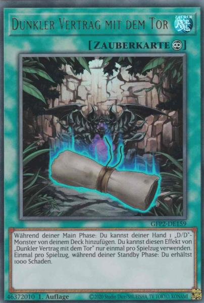 Dunkler Vertrag mit dem Tor GFP2-DE159 ist in Ultra Rare Yu-Gi-Oh Karte aus Ghosts from the Past The 2nd Haunting 1.Auflage