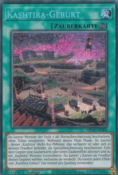 Kashtira-Geburt MP23-DE200 ist in Prismatic Secret Rare Yu-Gi-Oh Karte aus 25th Anniversary Tin Dueling Heroes 1.Auflage