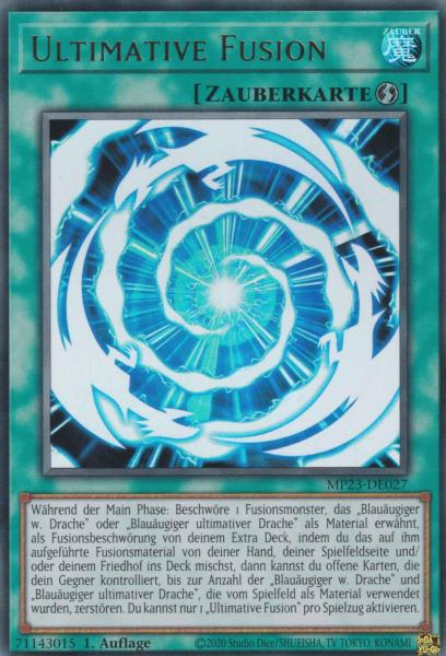 Ultimative Fusion MP23-DE027 ist in Ultra Rare Yu-Gi-Oh Karte aus 25th Anniversary Tin Dueling Heroes 1.Auflage