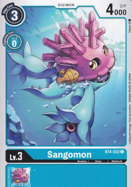 Sangomon BT4-022 ist in Common. Die Digimon Karte ist aus Great Legend BT04 