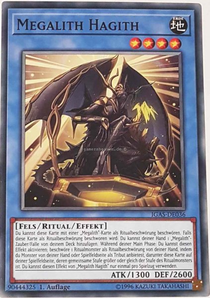 Megalith Hagith IGAS-DE036 ist in Common Yu-Gi-Oh Karte aus Ignition Assault 1.Auflage