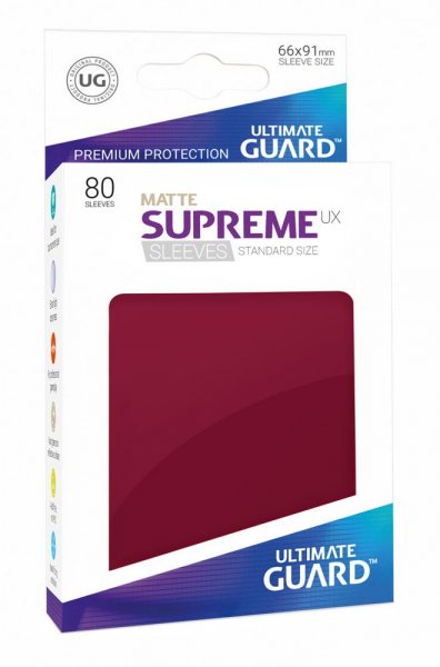 Ultimate Guard Supreme UX Kartenhüllen Standardgröße Matt Burgundrot (80)