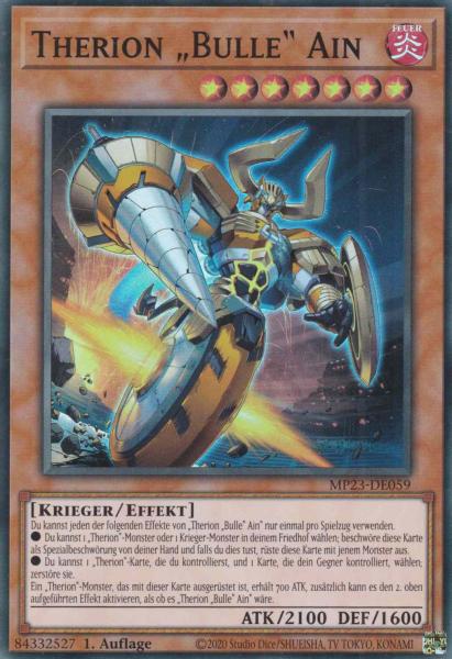 Therion „Bulle“ Ain MP23-DE059 ist in Super Rare Yu-Gi-Oh Karte aus 25th Anniversary Tin Dueling Heroes 1.Auflage