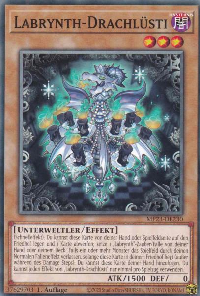 Labrynth-Drachlüsti MP23-DE230 ist in Common Yu-Gi-Oh Karte aus 25th Anniversary Tin Dueling Heroes 1.Auflage