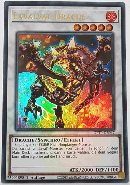 Lavalval-Drache GFTP-DE047 ist in Ultra Rare Yu-Gi-Oh Karte aus Ghost From The Past 1.Auflage