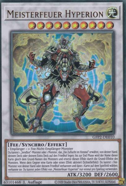 Meisterfeuer Hyperion GFP2-DE010 ist in Ultra Rare Yu-Gi-Oh Karte aus Ghosts from the Past The 2nd Haunting 1.Auflage