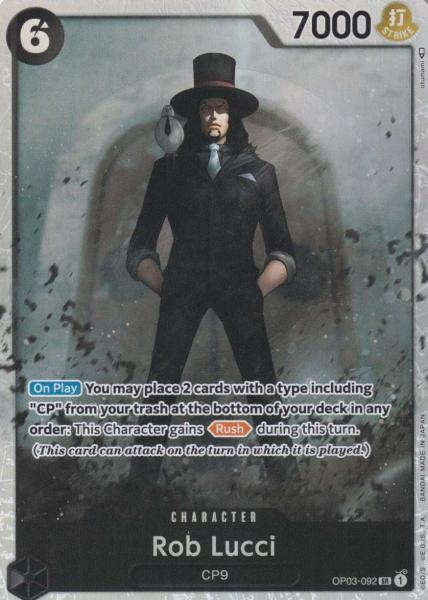 Rob Lucci OP03-092 ist in Super Rare. Die One Piece Karte ist aus Pillars of Strength OP-03 in Normal Art.