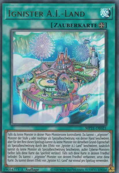 Ignister A.I.-Land MP21-DE021 ist in Ultra Rare Yu-Gi-Oh Karte aus Tin of Ancient Battles 1.Auflage